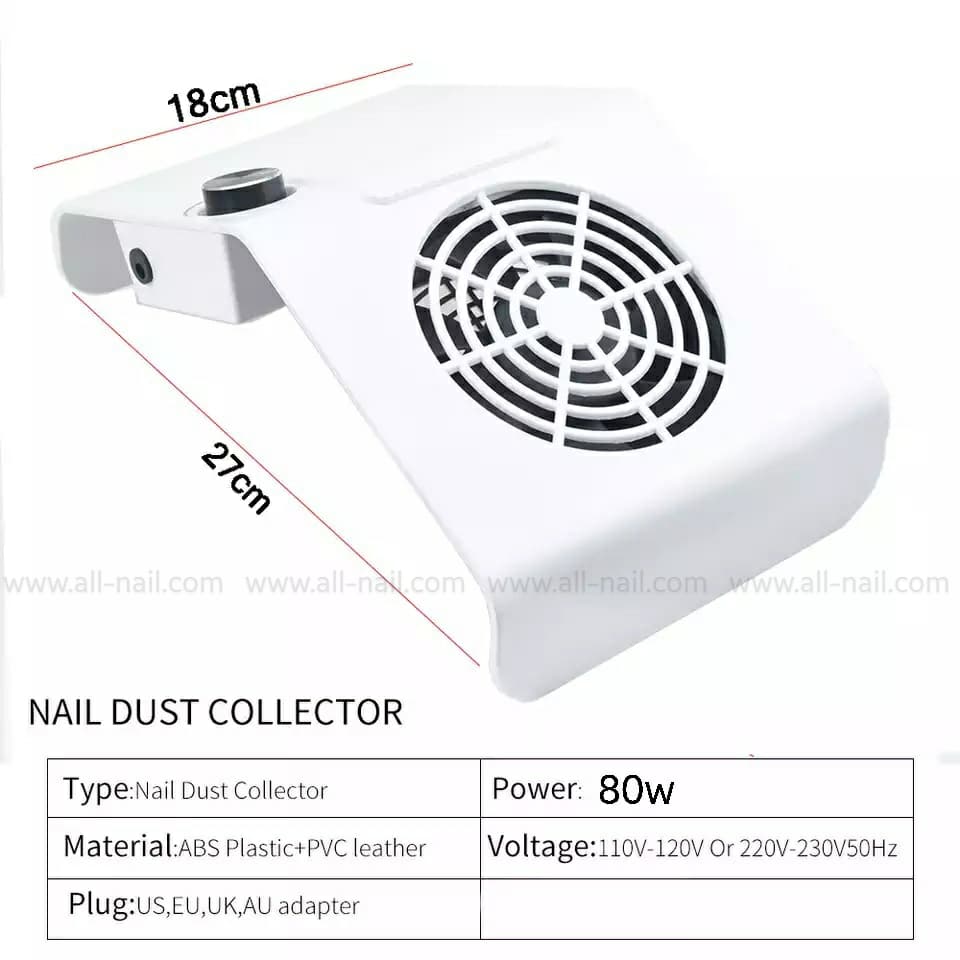 พัดลมดูดฝุ่น เครื่องดูดฝุ่นทำเล็บ 80w ปรับความแรงได้ แถมถุงเก็บฝุ่น