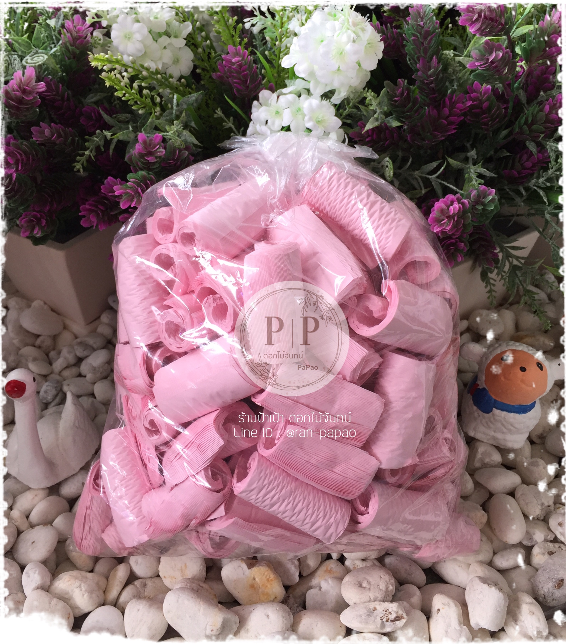 กลีบดอกไม้จันทน์ กลีบอัด สีชมพูอ่อน 1 กก.