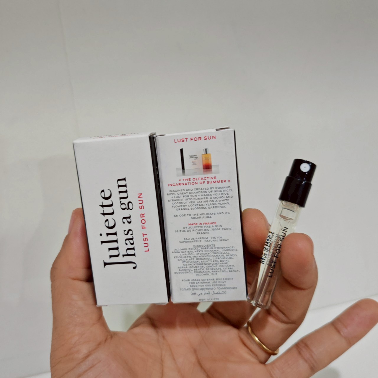 น้ำหอมไวออลหลอดทดลอง Juliette Has A Gun Lust for Sun 1.7ml Spray Sample Vial แบบหลอดทดลอง น้ำหอมไวออลแบบหลอด