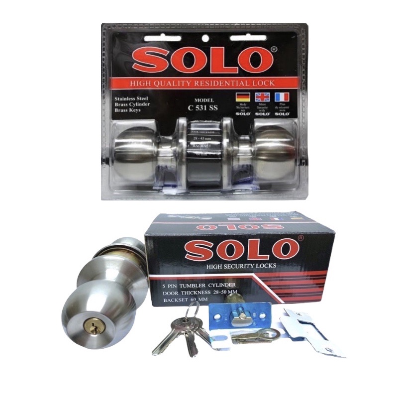 SOLO 641 SS ลูกบิดประตูหัวกลมสแตนเลส โซโล