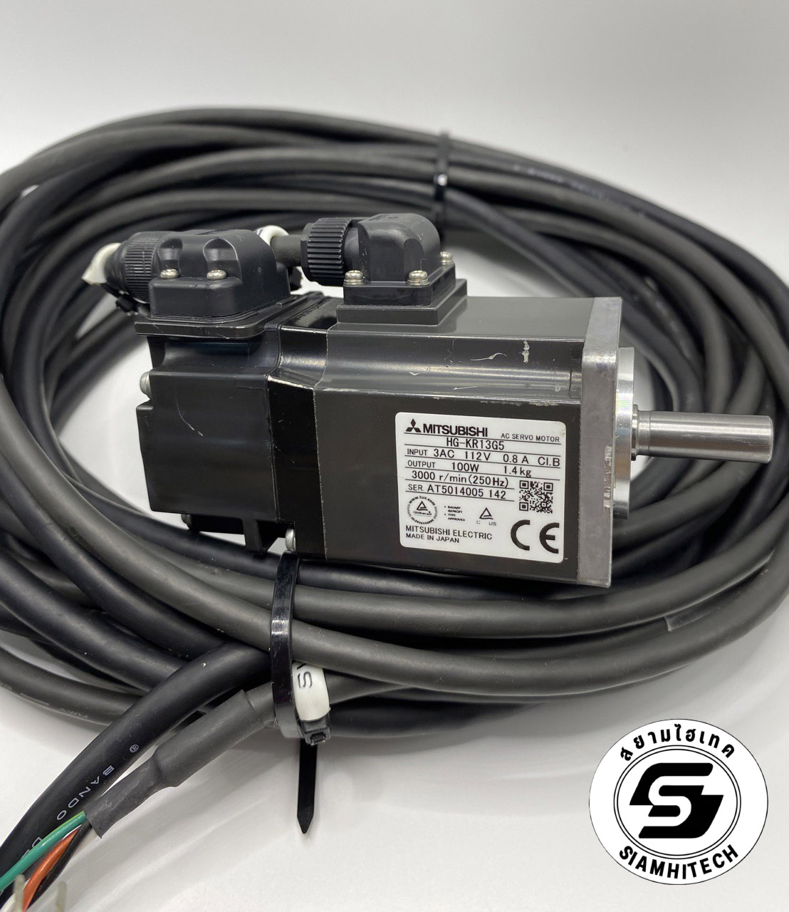 Servo Motor พร้อม Driver ยี่ห้อ Mitsubishi รุ่น MR-J4-10B / HG-KR13G5 (100W) มือสอง