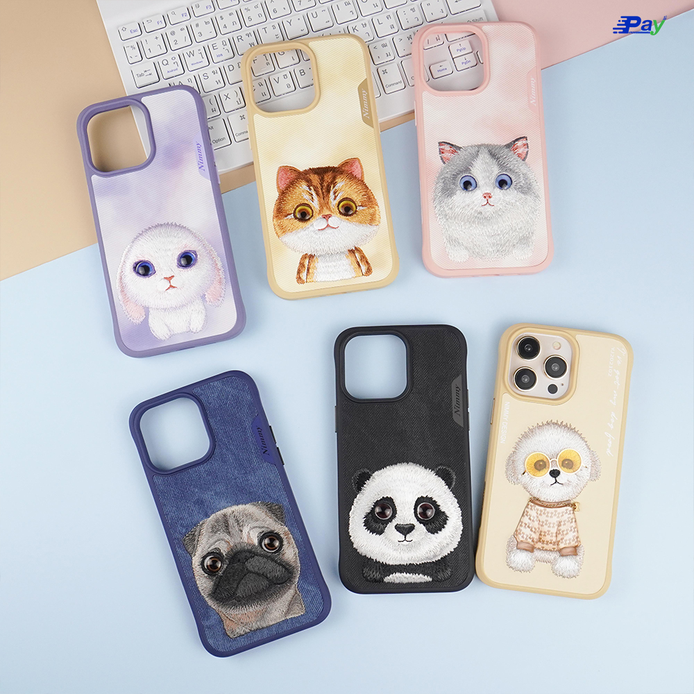 เคสโทรศัพท์ iPhone Nimmy เคสผ้าปัก ปักลาย3D รูปสัตว์ สำหรับ14ProMax/14Pro/14/13ProMax