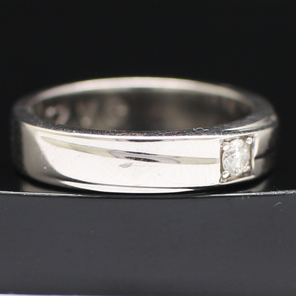 RG250218 แหวนเพชรเดี่ยว Jubilee เพชรแท้ 0.08 กะรัต ทองแท้ 18k oน.รวม 5.9 กรัม ขนาดแหวน 53