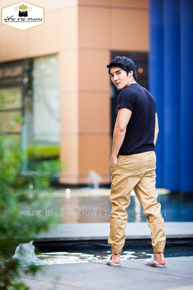 กางเกง jogger JG 601 สีครีม