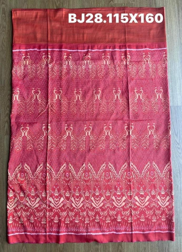 ซิ่น พระตะบอง ไหมบ้านสาวมือ ย้อมสีธรรมชาติ ขนาด 115x160ซม สีชมพู รหัส N9-SIL-BJ28