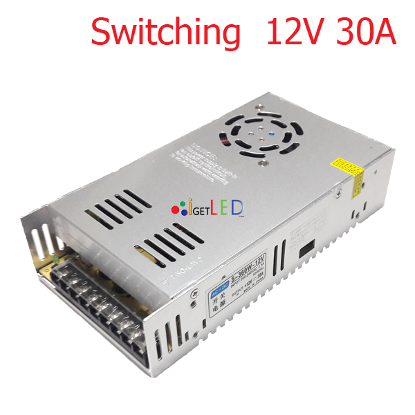 สวิทช์ชิ่งจ่ายไฟ 12V 30A 360W กล่องอลูมิเนียม Switching Power Supply สวิตชิ่งเพาเวอร์ซัพพลาย