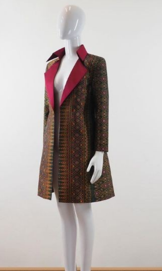 เสื้อโค้ท ผ้าไหมแท้ ไหมมัดหมี่ | ตัดเย็บตามรูปร่าง | เลือกผ้า ส่งไซส์ได้