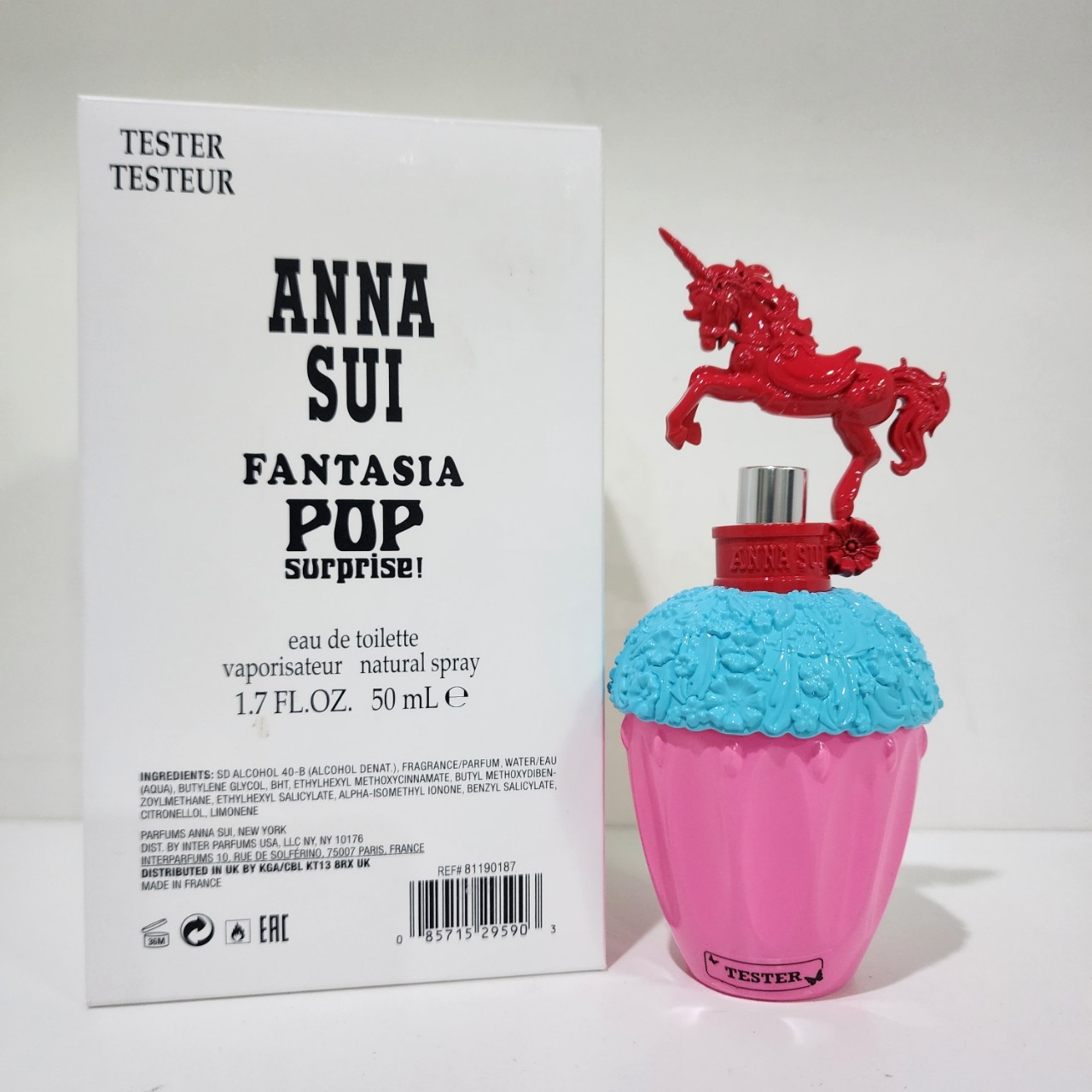 น้ำหอมแท้ Anna Sui Fantasia Pop Surprise 50ml กล่องเทสเตอร์ สีแดงฟ้า