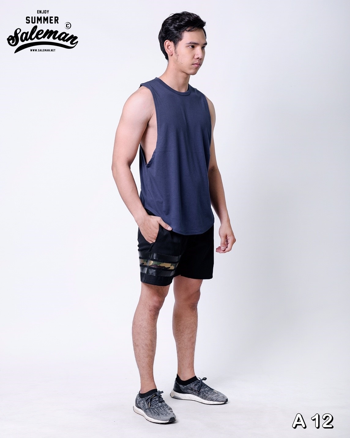 เสื้อกล้าม A 12 สีกรมท่า