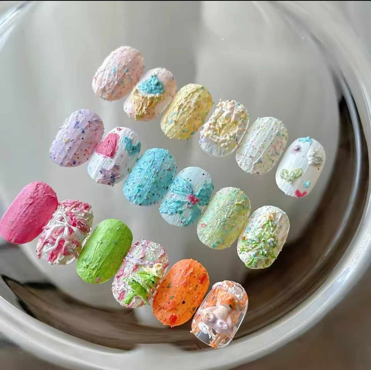 ยิปซั่มเจล [Gypsum gel] เจลเพ้นท์นูน โทนสีครีม,เค้กขนม 9เฉดสี/เซต