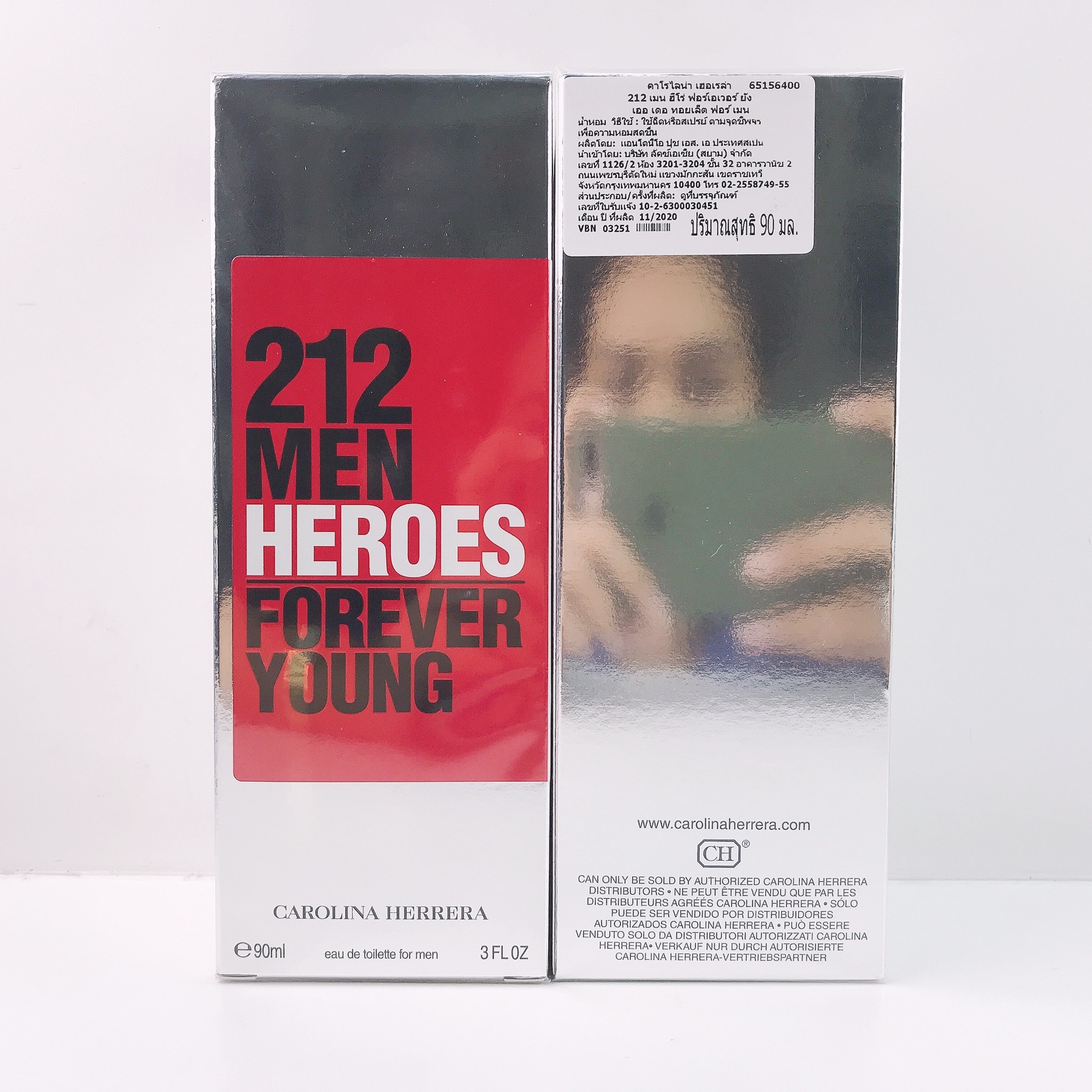 น้ำหอมแท้ Carolina Herrera 212 Heroes Forever Young EDT 90ml กล่องซีลป้ายไทย