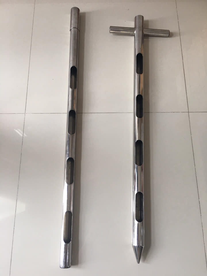 หลาวฉ่ำเบ๊าว์ Seed Sampling Parkhi เส้นผ่าศูนย์กลาง1.5 นิ้ว x 1เมตร ( เจาะ 4 ช่อง) สแตนเลสแท้ไม่เป็นสนิม