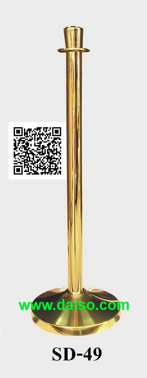 เสากั้นบริเขตสแตนเลสชุบสีทอง เสากั้นทางเดินแบบสายคล้องสีทอง