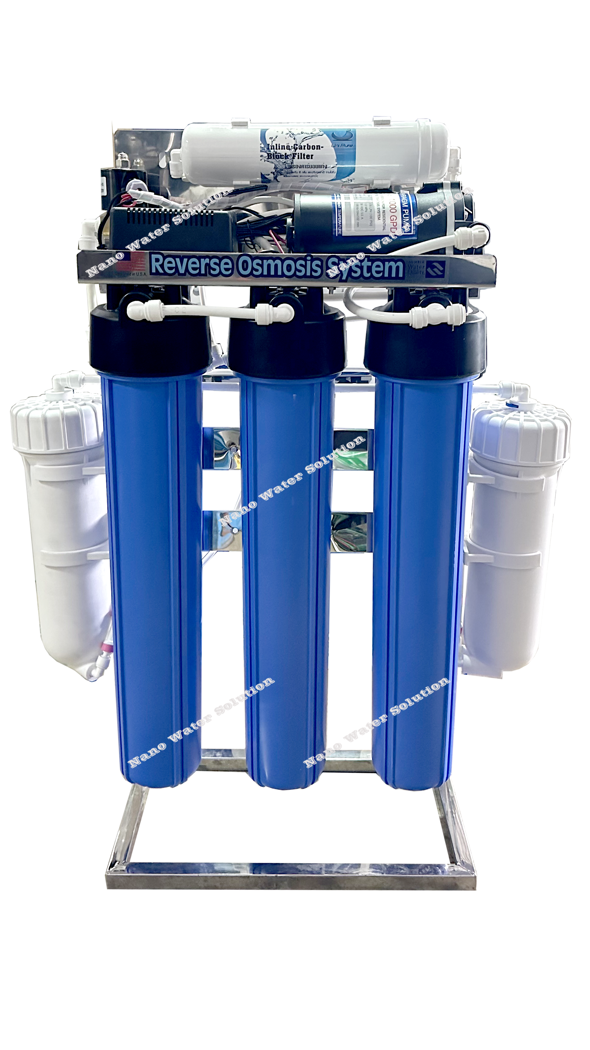 เครื่องกรองน้ำ R/O 1000 GPD แบบโครงสแตนเลส