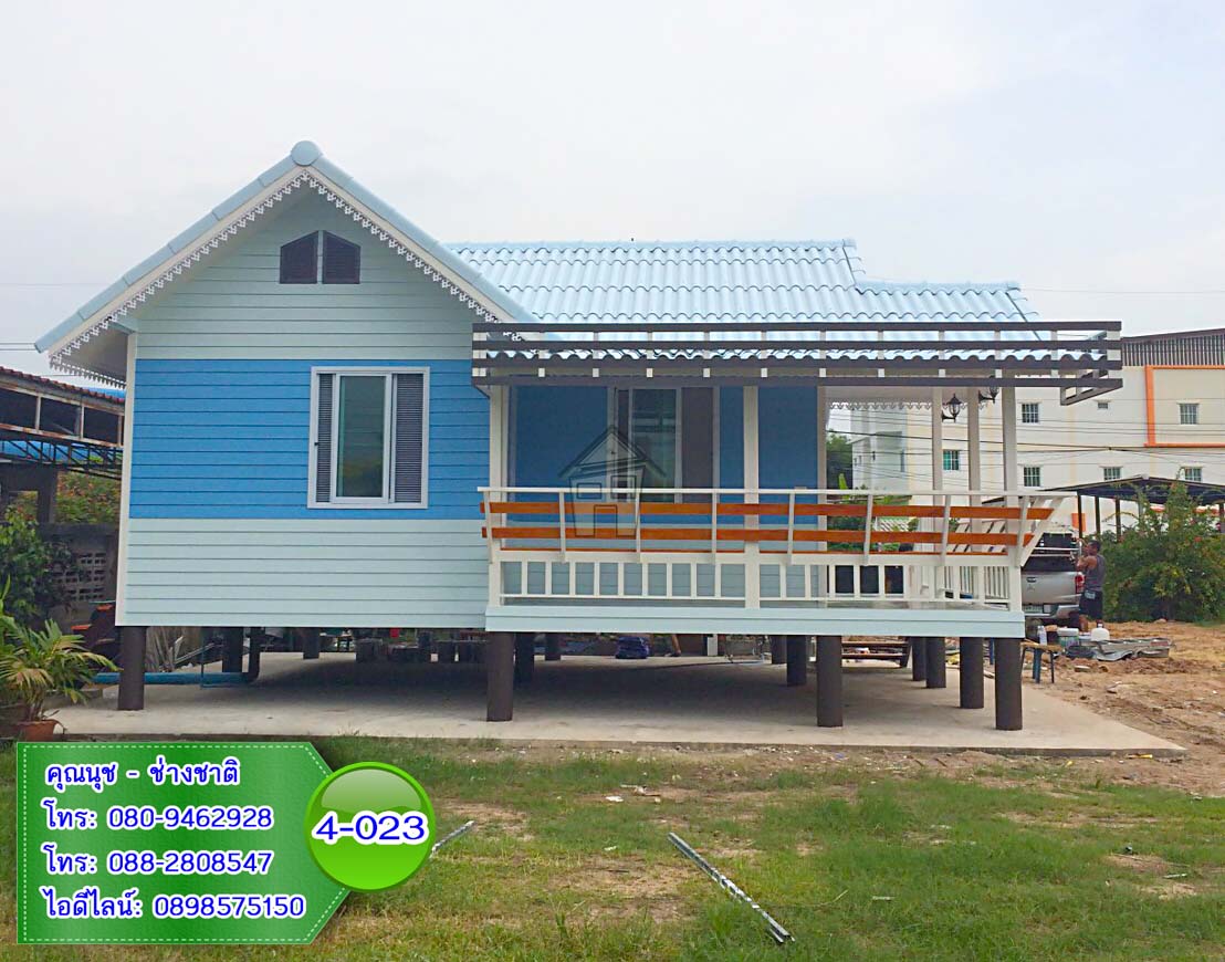 4-023 บ้านน็อคดาวน์ ทรงจั่วมุกซ้อน
