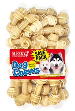 ขนมขัดฟันสุนัข SLEEKY หนังวัวขัดฟันหมารูปกระดูกผูก ขนาด 2.5 นิ้ว - แพ็คใหญ่