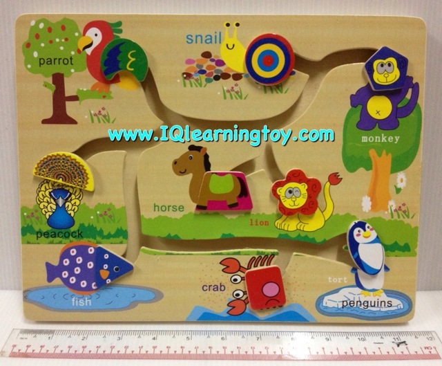 ของเล่นไม้ - รางเลื่อนสวนสัตว์สอนเรื่องความสัมพันธ์ ฝึกทักษะและพัฒนาการกล้ามเนื้อมือ และตาให้สัมพันธ์กัน พร้อมฝึกการสังเกตจดจำ ฝึกสมาธิ ส่งฟรี