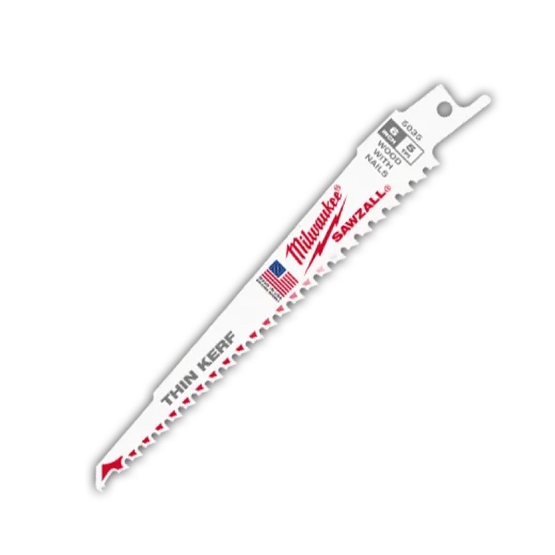 Milwaukee Thin Kerf 48-00-503x ใบเลื่อยชักซอว์ซอล ตัดไม้ 5TPI 5 ใบ/แพ็ค มิลวอคกี้