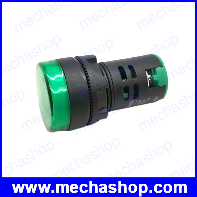 ไฟแสดงสถานะ สีเขียว 12V, 24V, 220V 22mm Panel Mount LED Power Indicator Pilot Signal Light Lamp AD16-22 Green
