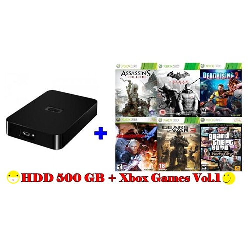 External HDD 500 GB + Xbox360 Games Vol.1 (for RGH)