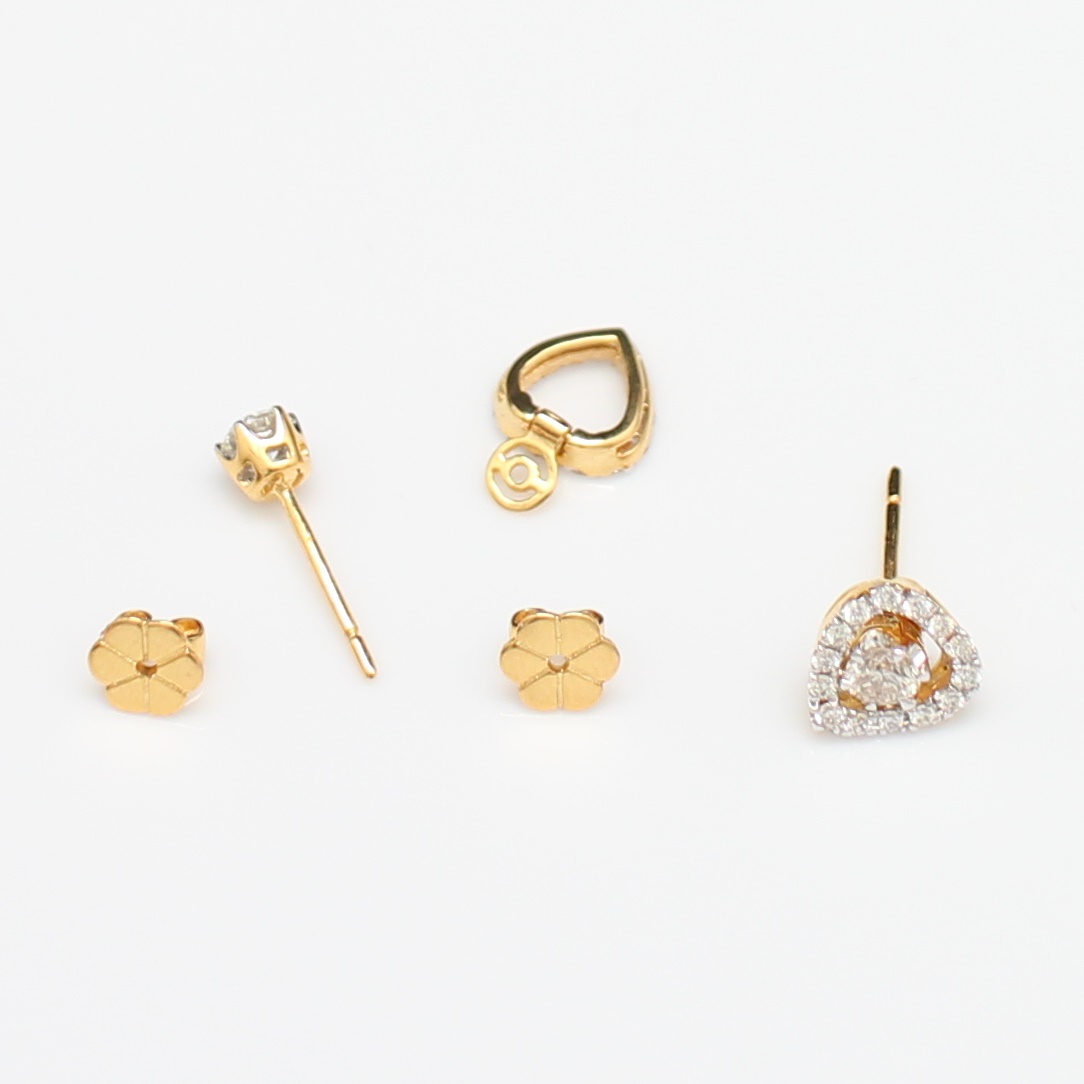 ER25062 ต่างหูเพชรแจ็คเก็ตหัวใจ เพชรแท้ 2 เม็ด 0.47 กะรัต และ 28 เม็ด 0.28 กะรัต ทองแท้ 90% นน.รวม 2.6 กรัม