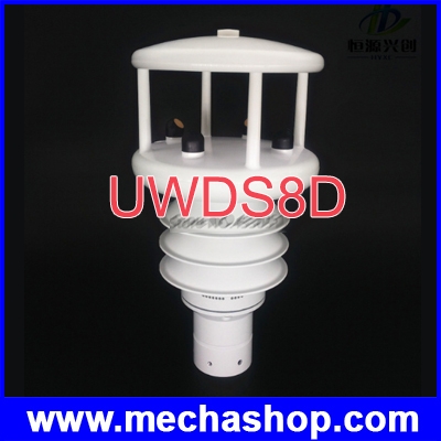 เซนเซอร์วัดสภาพอากาศ Ultrasonic Wind speed, Wind direction, Air temperature, Air humidity, Air pressure, Solar illuminance, Solar radiation, PM2.5 Model UWDS8D (สินค้า Pre-Order)