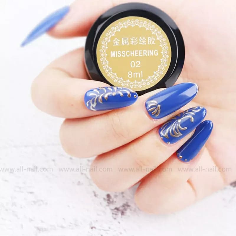 สีเจลเมทัลลิค (Metallic) เจลเพ้นท์เงา 8ml.