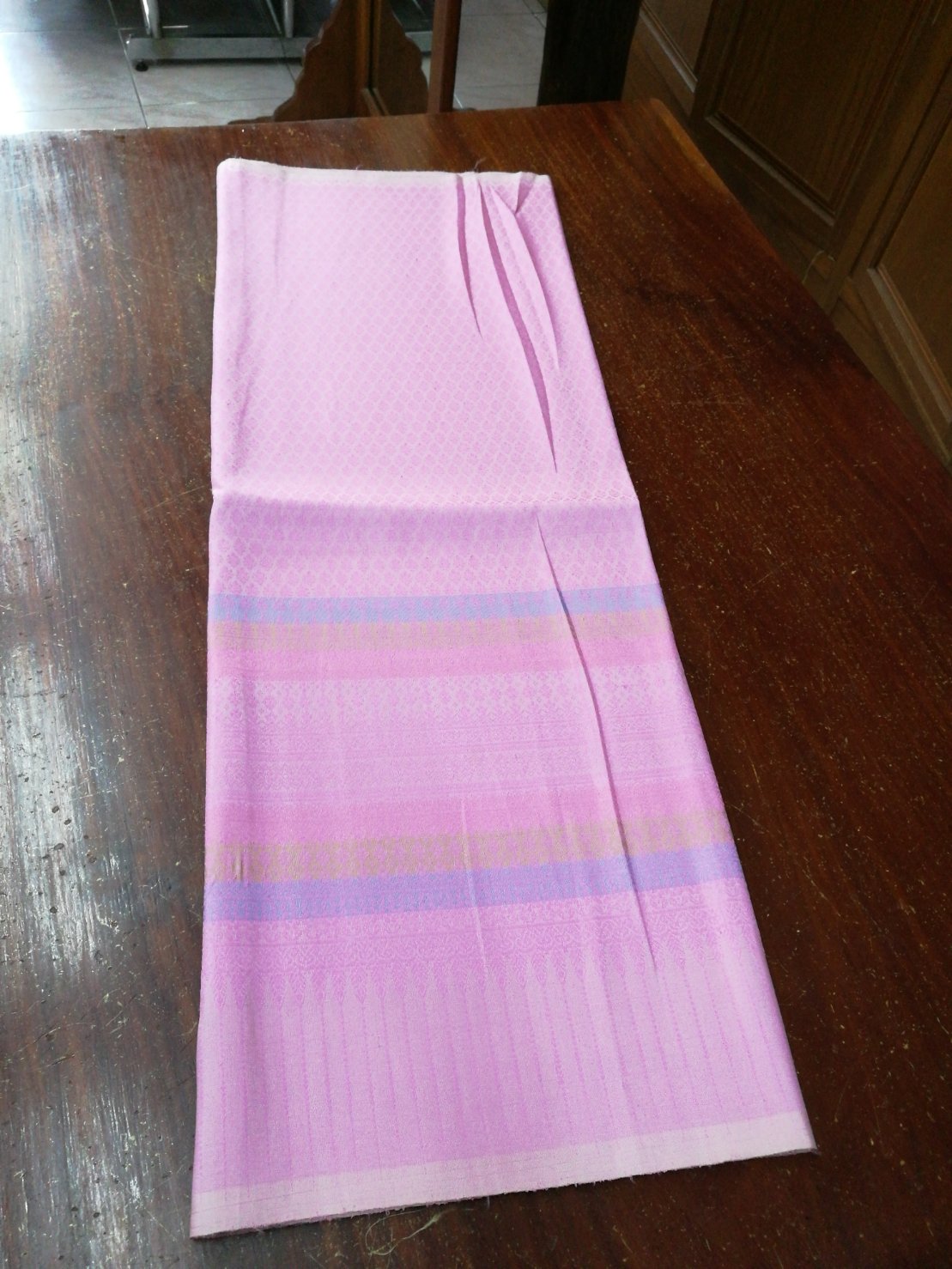 ซิ่น ผ้าไหมยกสุรินทร์ ไหมแท้ 32ตะกอ ขนาด 1x2เมตร สีม่วงชมพูกลีบบัว N11-NY0524664