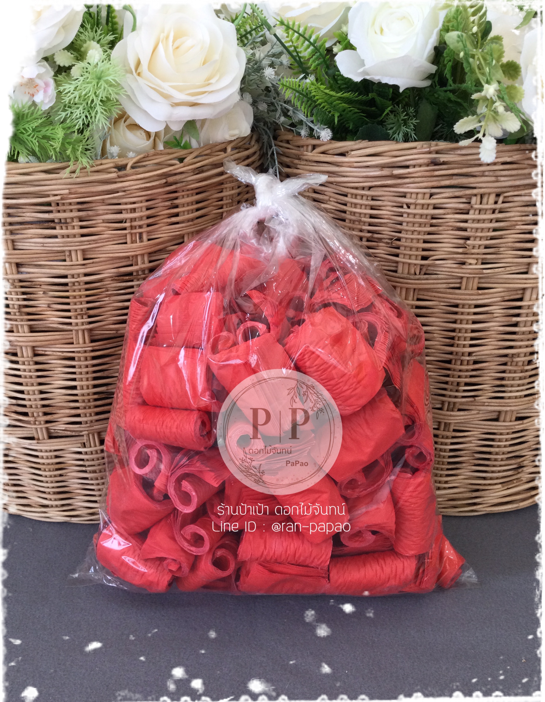กลีบดอกไม้จันทน์ กลีบอัดโทนเข้ม สีแดง 1 กก.