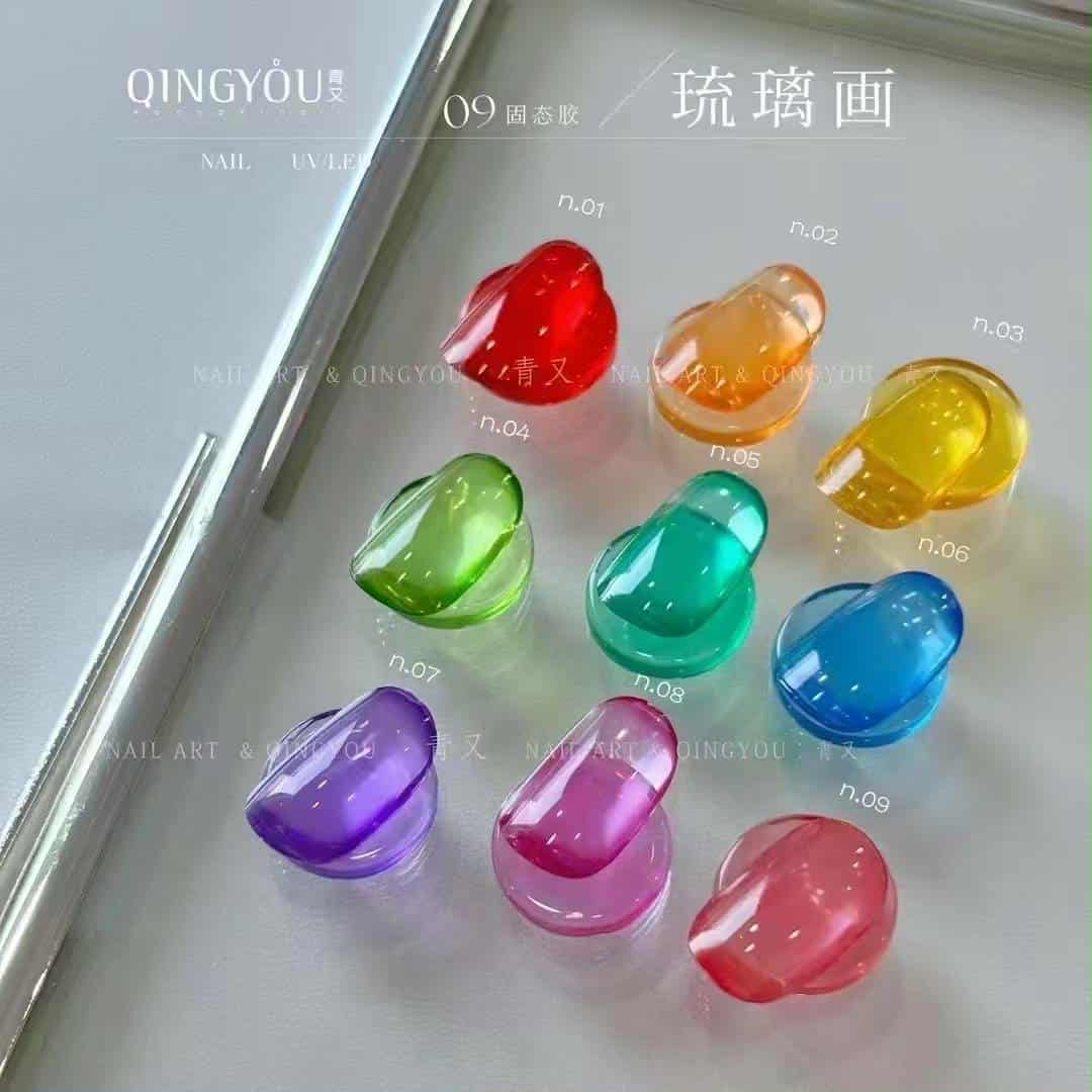 เจลเพ้นท์เล็บ เจลไซหรับ QINGYOU GLAZED สีลูกกวาด เนื้อแก้วใส วาวฉ่ำ