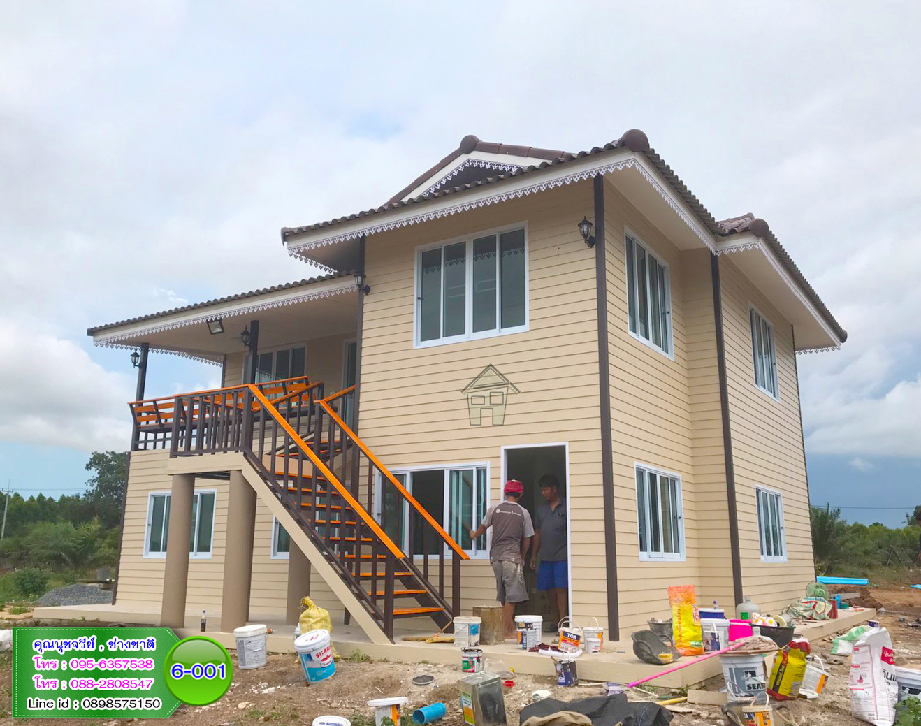 6-001 บ้านน็อคดาวน์ - บ้านหลังใหญ่ - ทรงจั่วมุกซ้อน