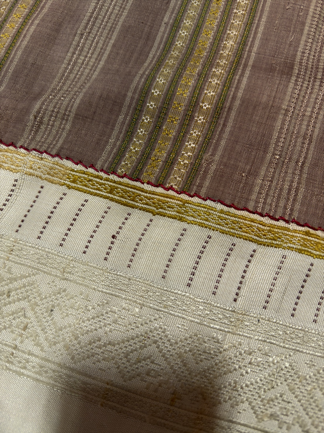 ซิ่นขิดไหม ต่อหัว ขนาด1x2เมตร สีขาวครีม รหัส R4F-155-1246815