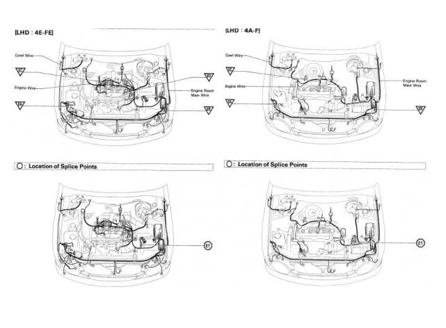 CD WIRING DIAGRAM TOYOTA COROLLA เครื่องยนต์ 4A-F, 7A-FE, 2E, 4E-FE, 2C, 2C-E