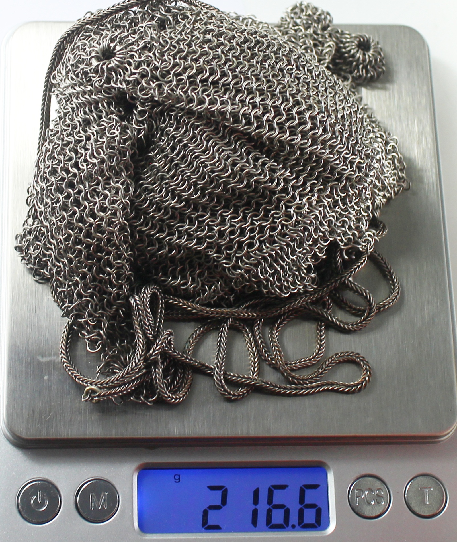 SI115 กระเป๋าเงินถัก เงินแท้ 92.5 % นน. 216.6 กรัม กว้าง 16 เซน งานเก่าเก็บ สวยน่ารัก ใช้งานได้