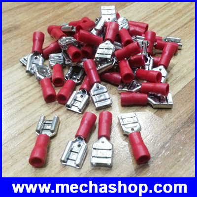(จำนวน100ชิ้น) ขั้วต่อหางปลาแบบเสียบ ตัวเมียชนิดหุ้ม Series Female Per-Insulating Connectors terminal FDD1.25-250 AWG 16-14 Max 15A