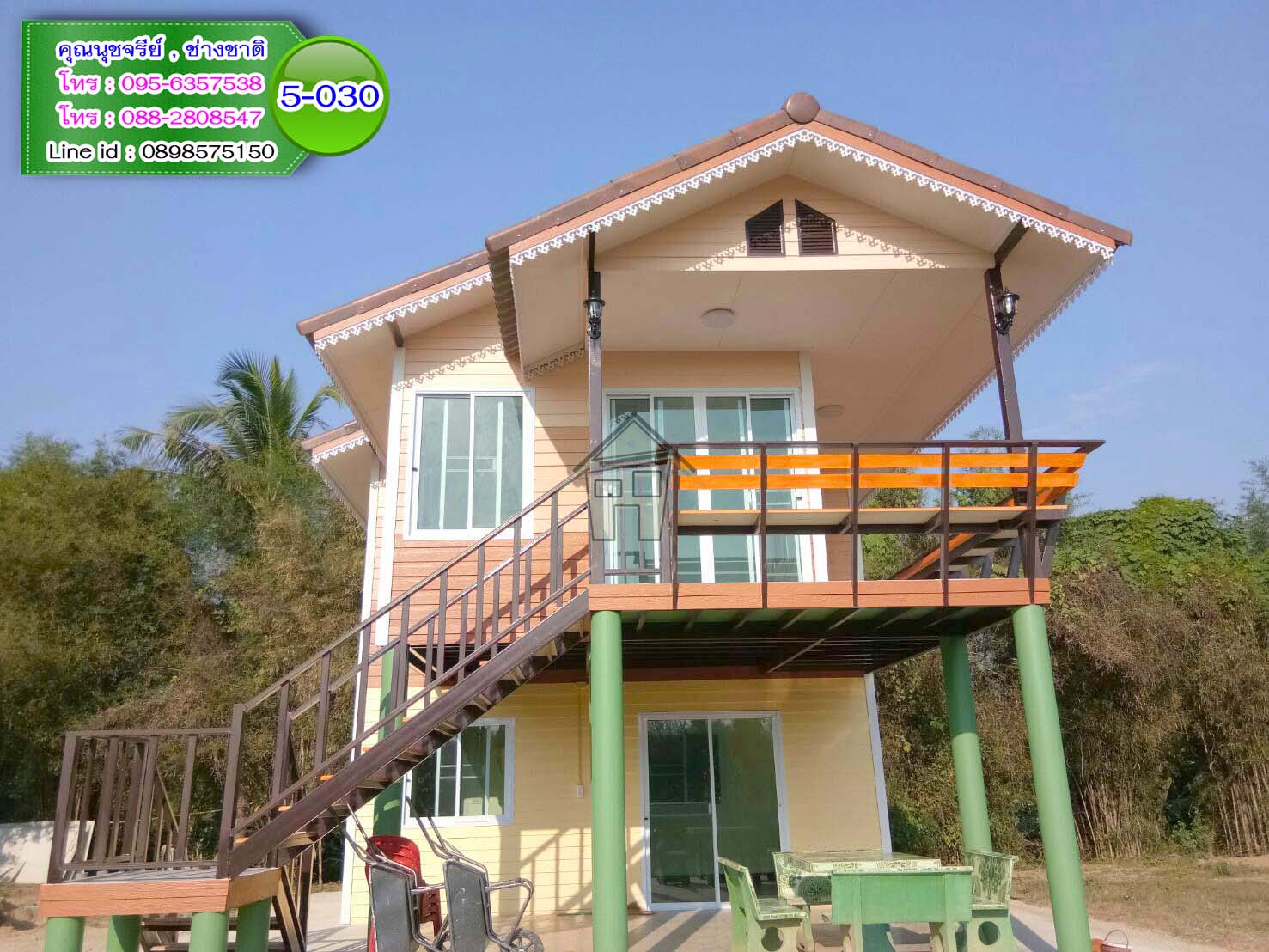 5-030 บ้านน็อคดาวน์ - บ้านหลังใหญ่ - ทรงจั่วมุกซ้อน