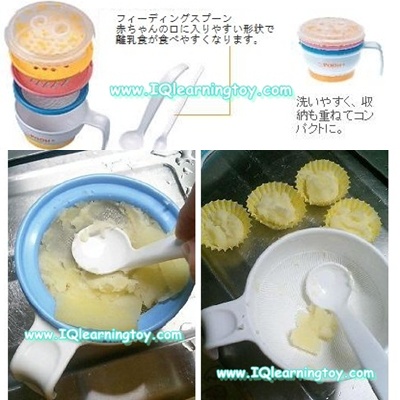 Combi- ชุดเตรียมอาหารสำหรับเด็ก คอมบิ หมีพูห์ Combi Pooh Cooking Set ราคา 1100 บาท ส่งฟรี อุปกรณ์ชุดนี้ใช้เตรียมอาหารเสริมสำหรับเด็ก สะดวกแก่การพกพา