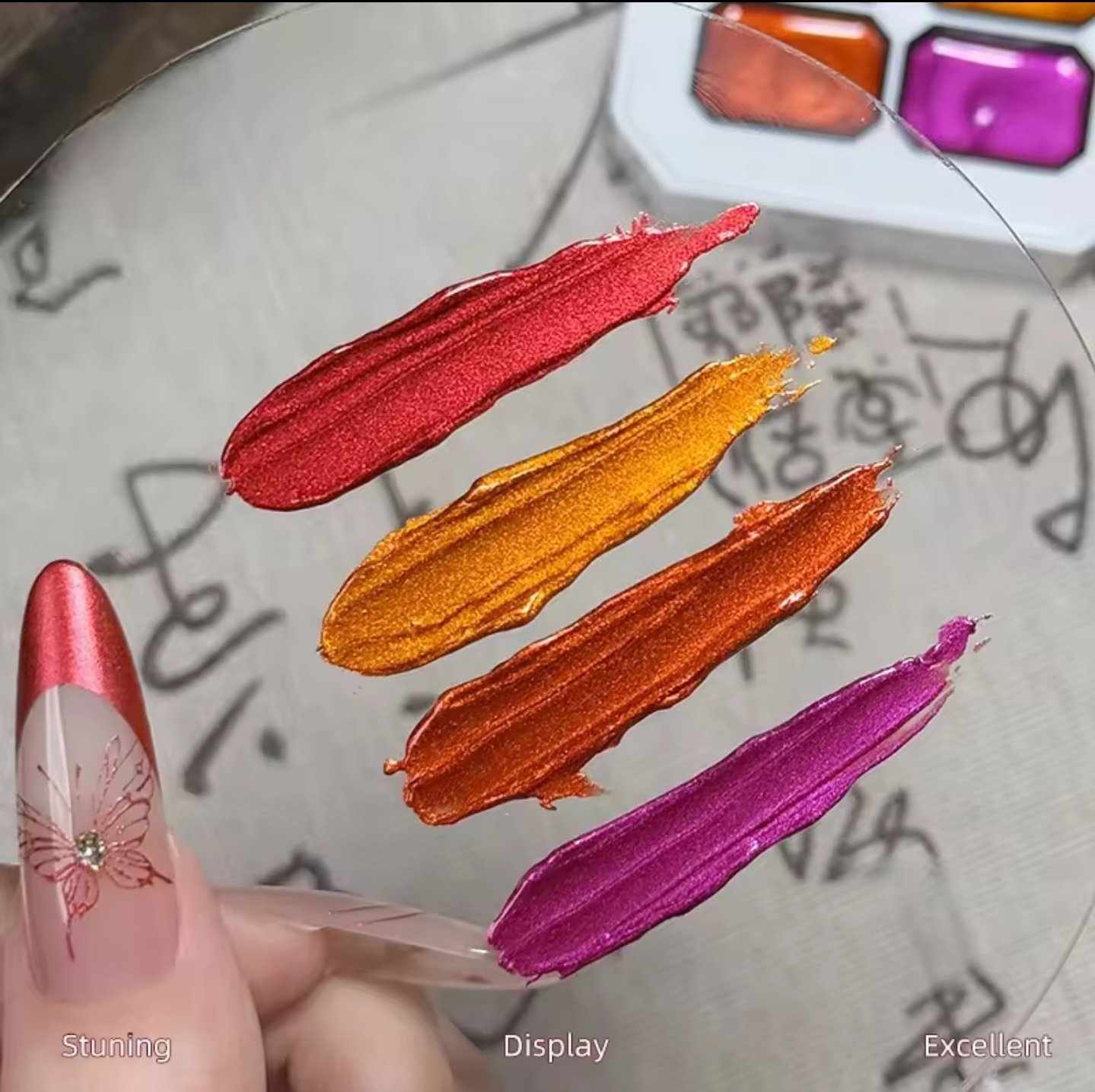 สีเจลเพ้นท์ สีเจลทำออมเบรย์ สีเจลไล่สี ใช้ทาได้ สีสดใส แบบตลับ 4สี/เซต