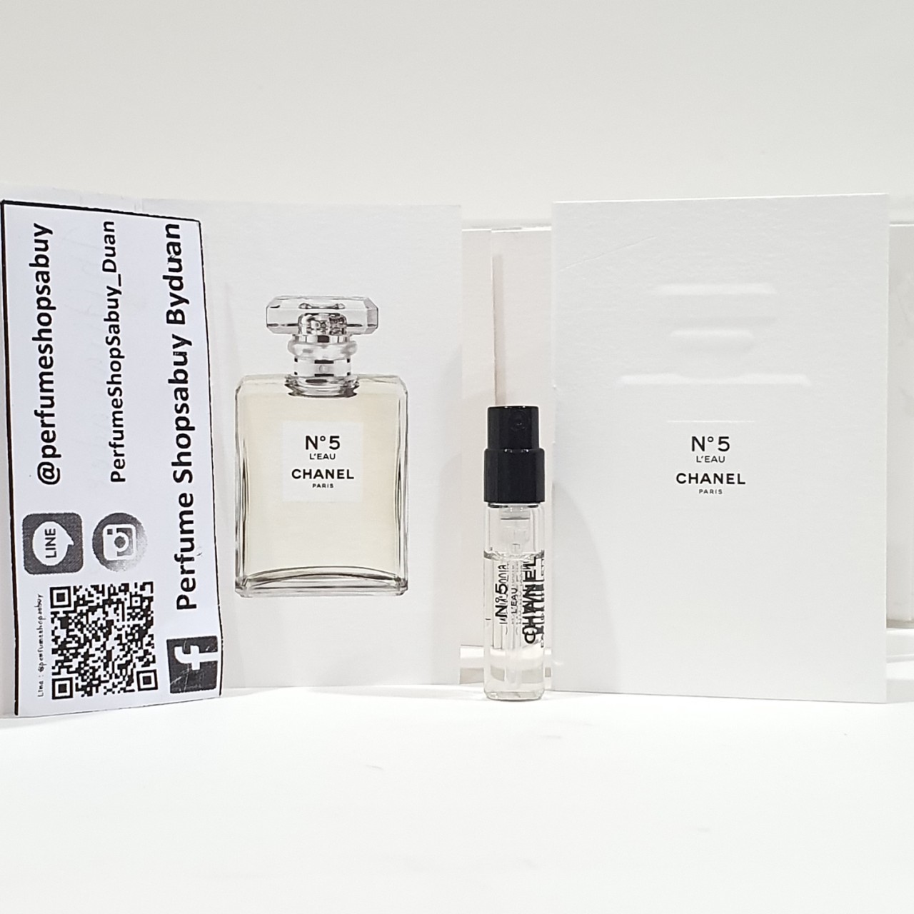 น้ำหอมไวออลหลอดทดลอง Chanel no 5 L'eau edt vial ขนาด 1.5ml Spray Sample Vial ขนาดทดลองแบบ VIAL