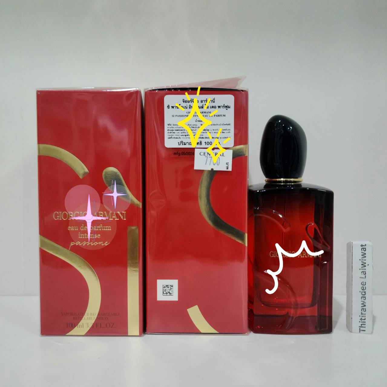 น้ำหอมแท้ Giorgio Armani Si Passione Intense ปี 2024 ขนาด100ml กล่องซีลป้ายไทย