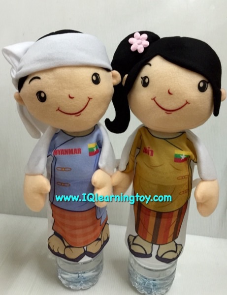 Asian-Pupet ตุ๊กตาหุ่นมือชุดแต่งกายประจำชาติอาเซี่ยนทั้งชายและหญิงในกลุ่มสมาชิกอาเซียนรวม10ประเทศ 20 ชุด ส่งฟรี