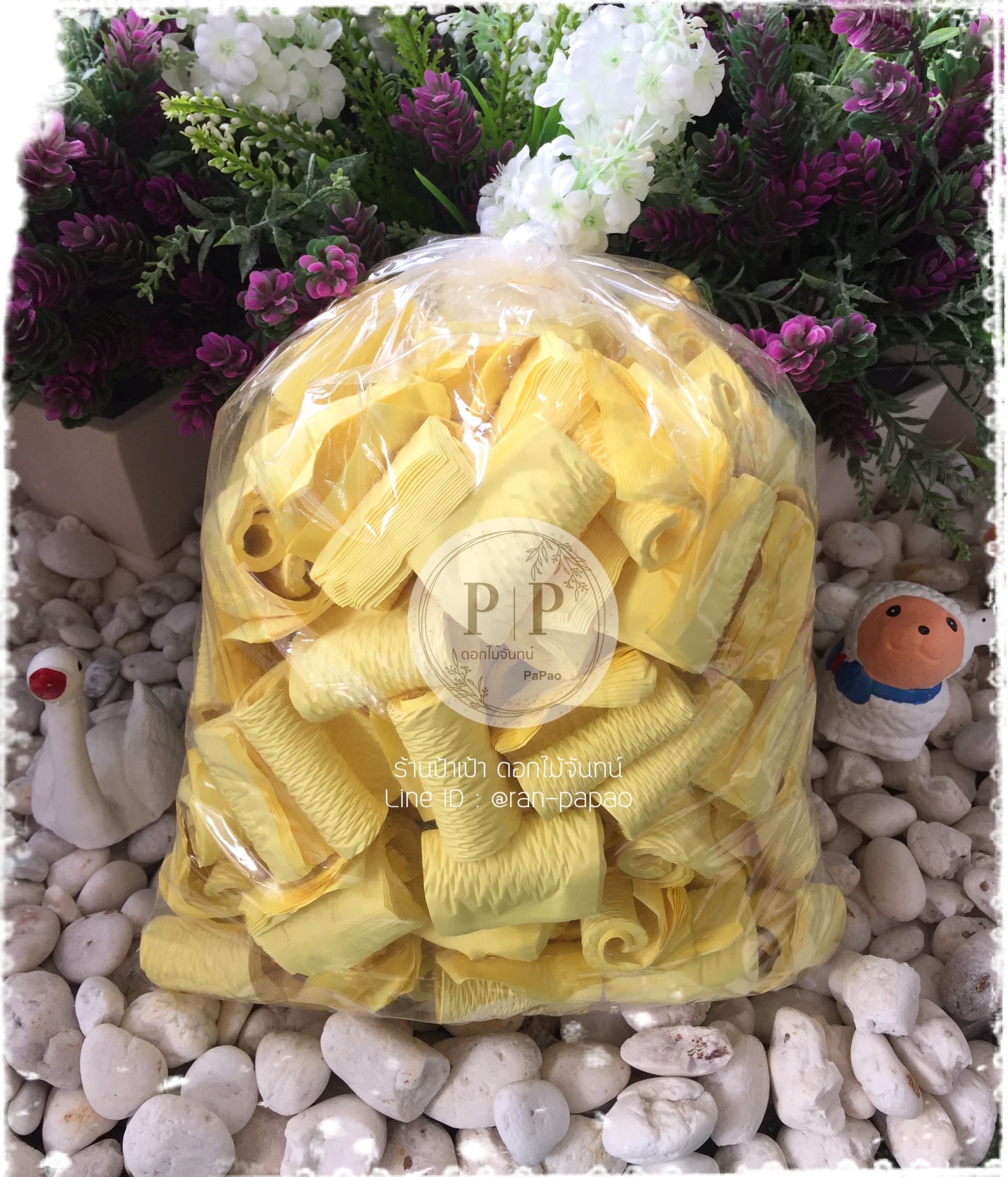 กลีบดอกไม้จันทน์ กลีบอัด สีเหลือง 1 กก.