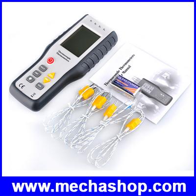เทอร์โมมิเตอร์ เครื่องวัดอุณหภูมิ มิเตอร์วัดอุณหภูมิ -200°C~1372°C 4-Channel Digital Thermometer Type-K HT-9815