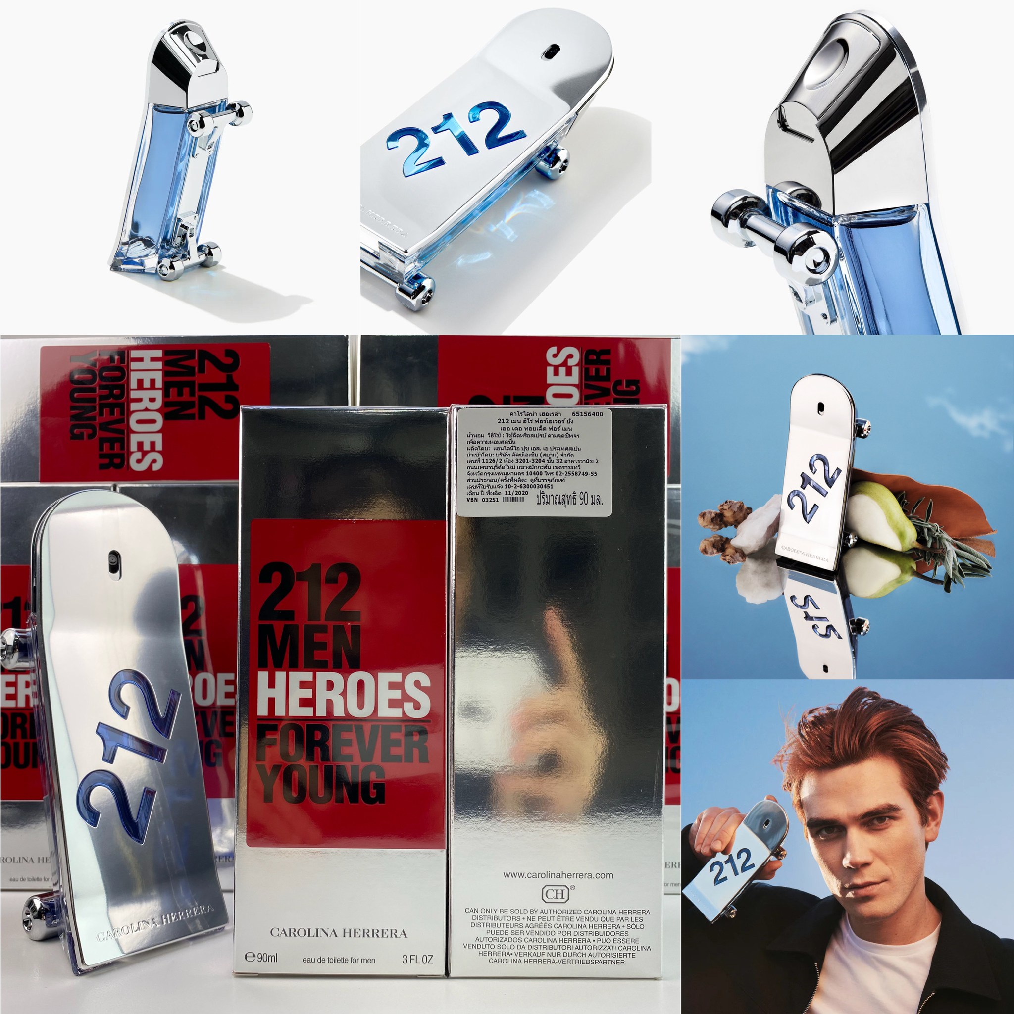 น้ำหอมแท้ Carolina Herrera 212 Heroes Forever Young EDT 90ml กล่องซีลป้ายไทย