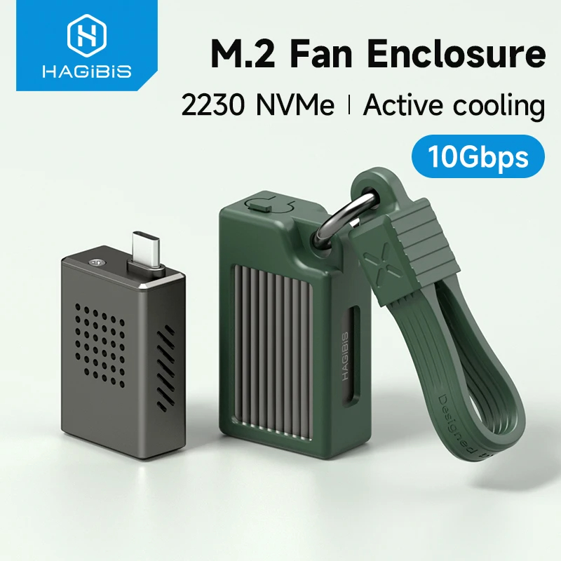 ออกใบกำกับภาษีได้ Hagibis MC16 2230 M.2 NVMe SSD Enclosure with Cooling Fan for iPhone 16 15 Pro Max ProRes, USB 3.2 Gen2