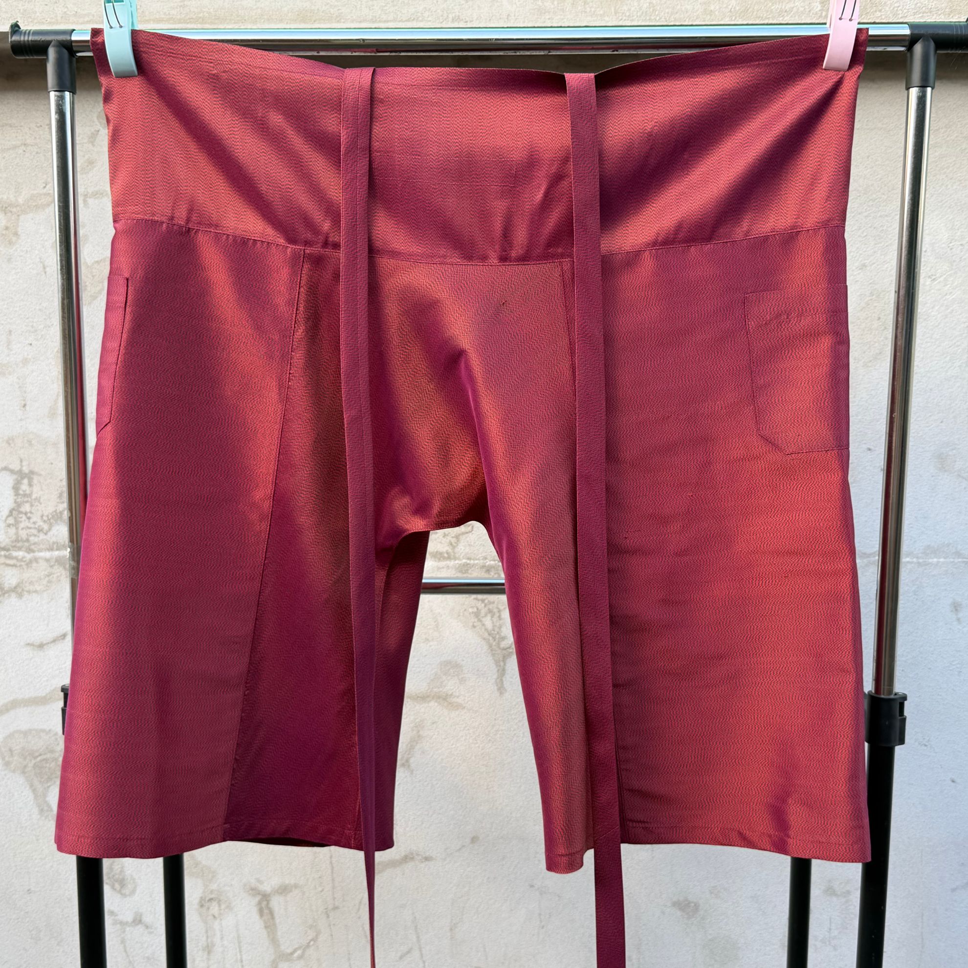 กางเกงเลผ้าไหมหางกระรอก ผ้าไหมแท้100% ขาสั้น 5 ส่วน เลือกสีผ้าได้