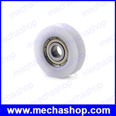 (1 ชิ้น) แบริ่ง พร้อมไนลอนร่องตัวยู Nylon plastic Embedded 608 U Groove Ball Bearings 8*30*12mm Guide Pulley