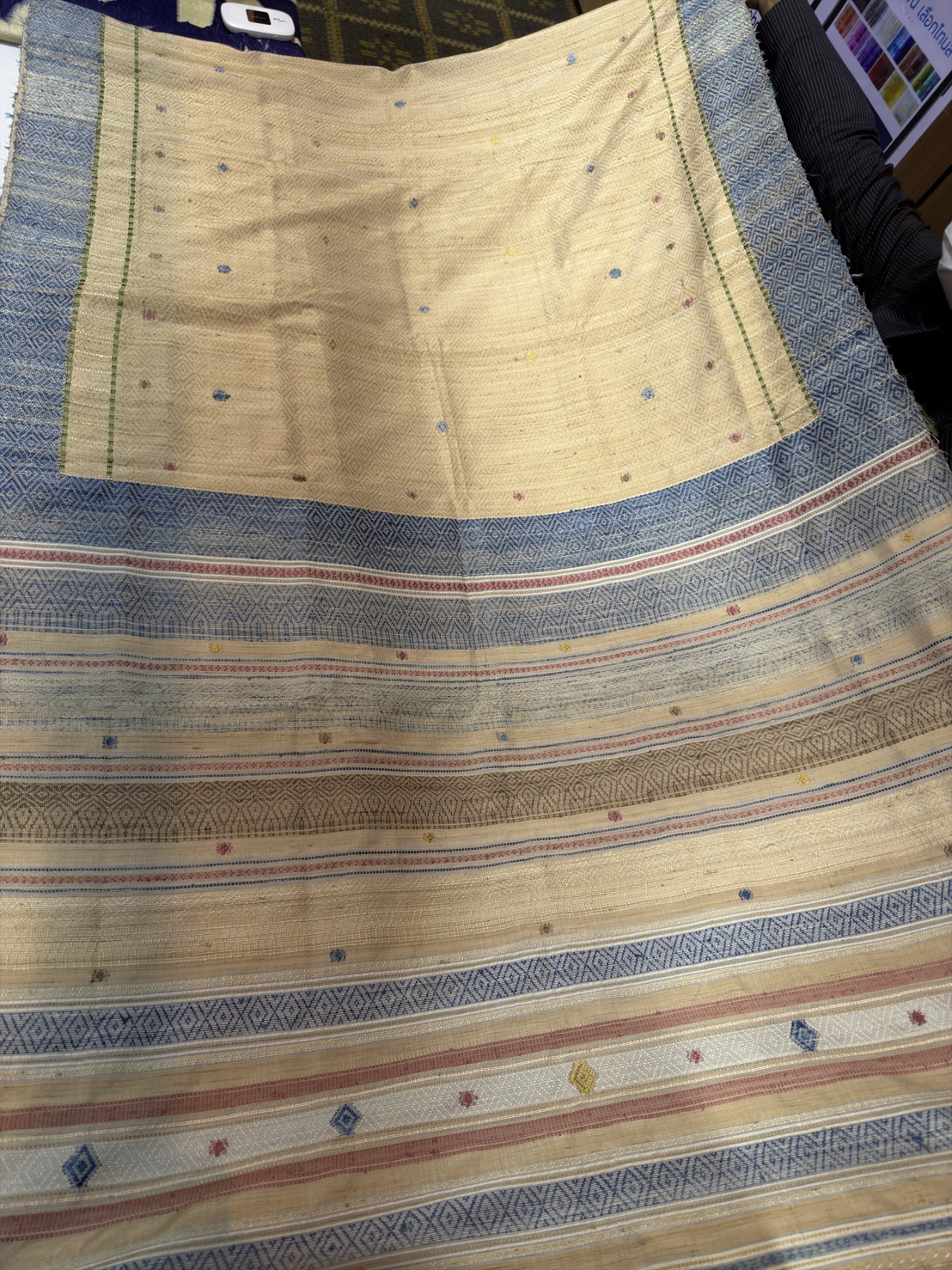 ซิ่นขิดไหม ขนาด1x3.5เมตร สีน้ำเงิน รหัส R4F-155-12468151