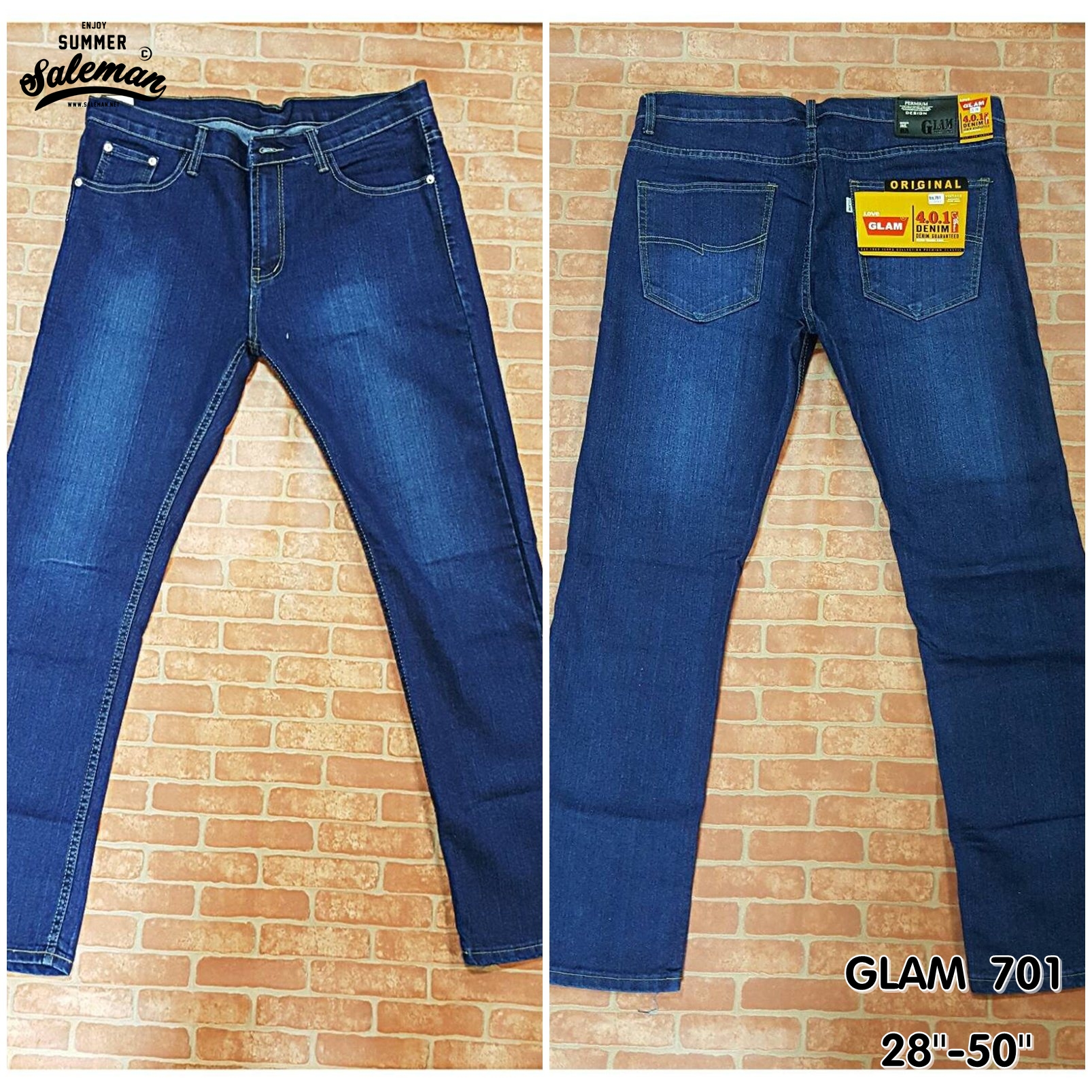 GLAM 701 กางเกงยีนส์ขายาว ขายกางเกง กางเกงคนอ้วน เสื้อผ้าคนอ้วน กางเกงขายาว กางเกงเอวใหญ่