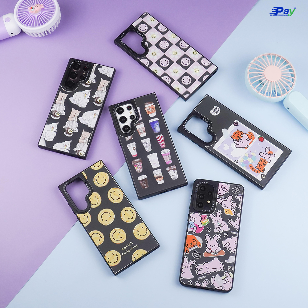 เคสโทรศัพท์ Samsung ลายการ์ตูน ขอบนิ่ม หลังแข็งกระจก สำหรับ SS S23 Ultra/S22 Ultra/S21 Ultra/S21 Plus/S20 FE/A73/A53
